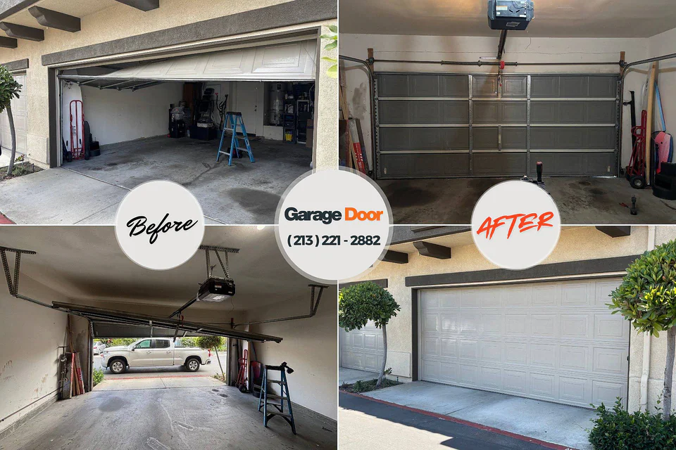 Before and after: garage door repair Centreville, AL